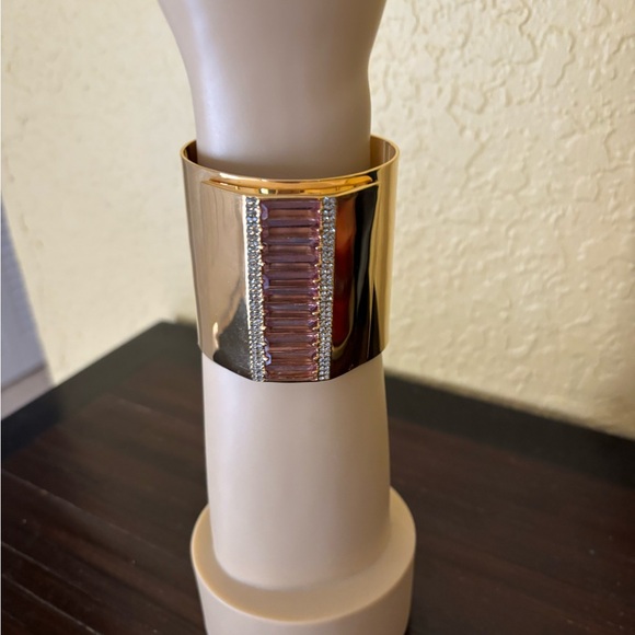 Louise Et Cie 4 in Wide Cuff with Pink and Clear Austrian Crystals! NO OFFERS - Picture 5 of 9